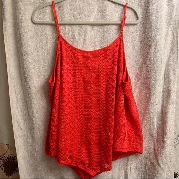 Maurices Coral Lace Tank w Lattice Front | plus size 2 - Picture 4 of 6